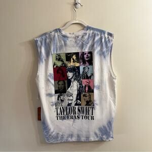 Taylor Swift Eras Tour 2023 Official Merch Blue Tie Dye Tank Shirt Sz Large NWT
